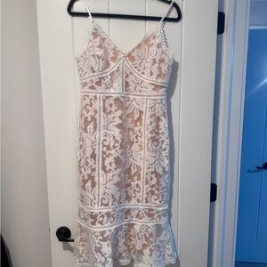 Lulu's White Lace Midi Dress